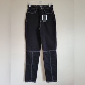 Nasty Gal- Black contrast stitch jean